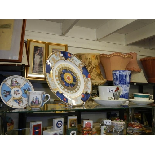 876 - A Royal Worcester 'The Millenium' collector's plates, Rington's Landmarks vase, Adam's Rooster cup &... 