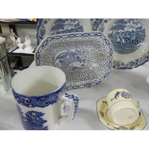 893 - A mixed lot of blue and white ceramics including Adam's, George Jones etc.,