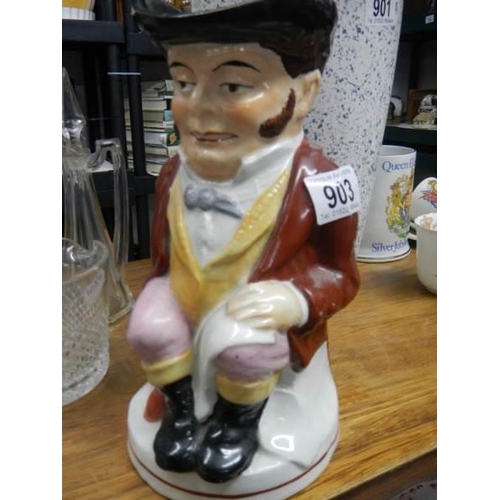 903 - An un-marked tall Toby jug.