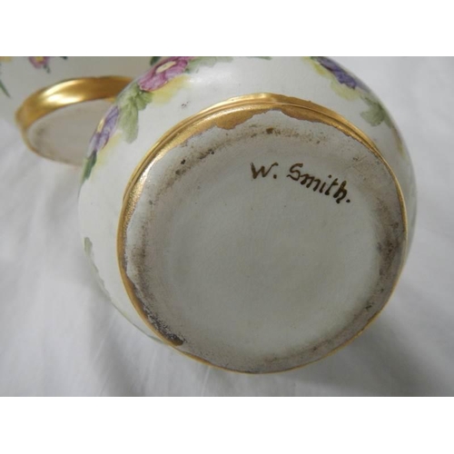 919 - A pair of 'W Smith' porcelain posy baskets.