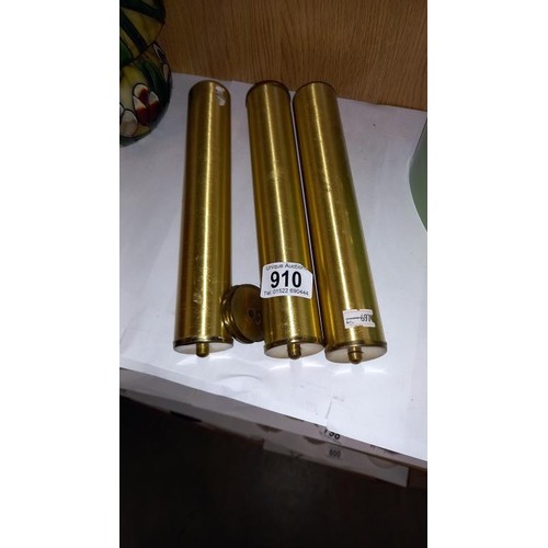 910 - 3 brass Grandfather clock weights