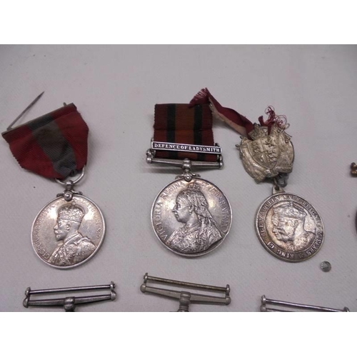 1048 - A collection of medals including Victoria Defence of Ladysmith medal for Pte G Bennett, Faithful Ser... 