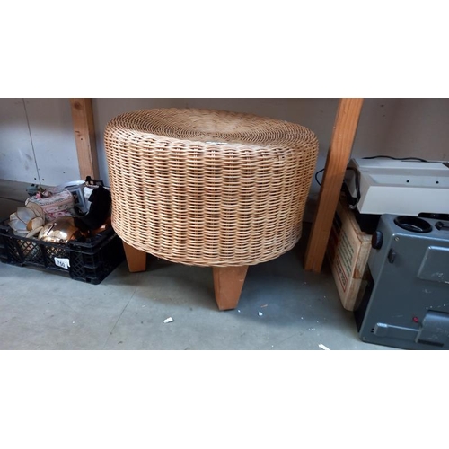 751 - A wicker/loom foot stool COLLECT ONLY