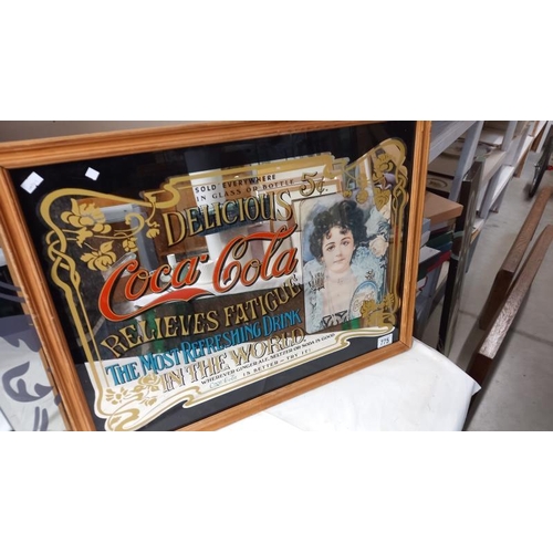 775 - A vintage style Coca-Cola mirror COLLECT ONLY