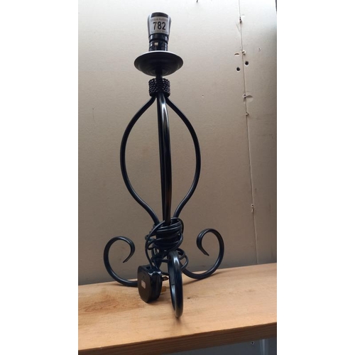 782 - A pair of wrought iron table lamps height 47cm