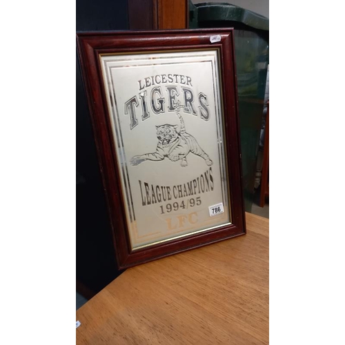 786 - A  Leicester Tigers 1994/1995 etched advertising mirror 33cm x 48cm COLLECT ONLY