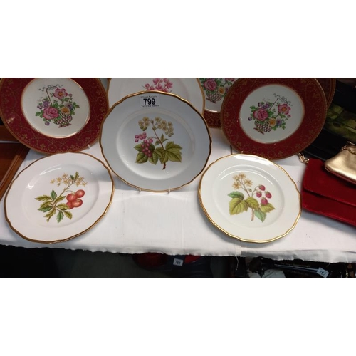 799 - 4 Spode collectors/cabinet plates and 6 plates by Booths