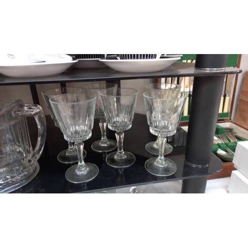 805 - A quantity drinking glasses including wine and shot