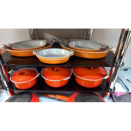 809 - A good lot of Le Creuset saucepans etc in need of a good clean