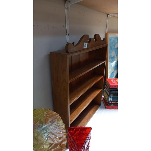 823 - A wooden display cabinet, height to highest point 65cm, COLLECT ONLY