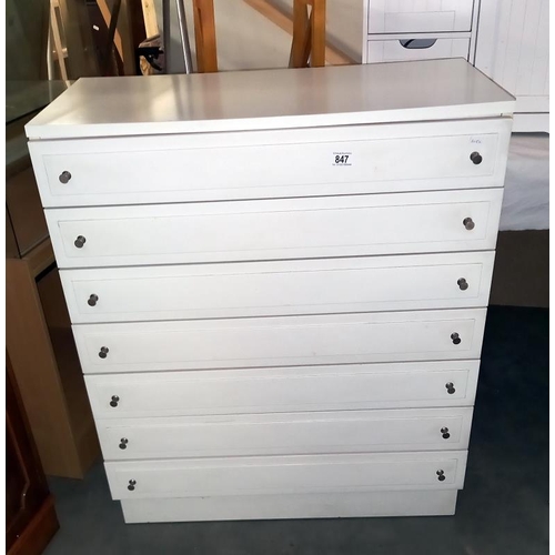 847 - A pair of STAG white bedroom chest of drawers, 82cm x 42cm x 97cm high, COLLECT ONLY