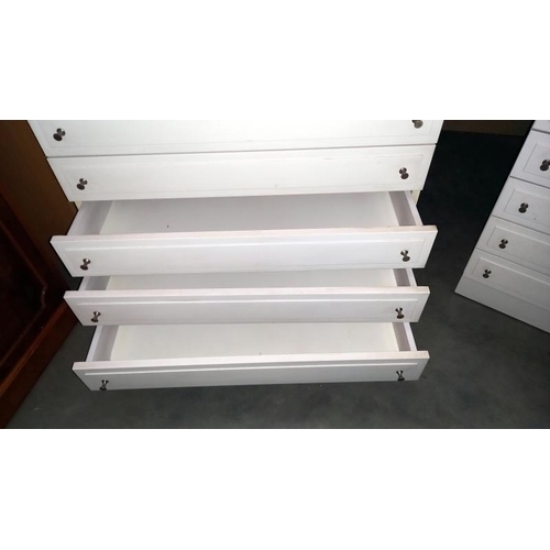 847 - A pair of STAG white bedroom chest of drawers, 82cm x 42cm x 97cm high, COLLECT ONLY