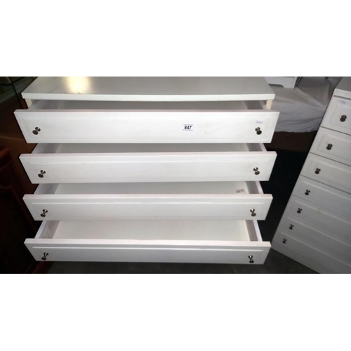 847 - A pair of STAG white bedroom chest of drawers, 82cm x 42cm x 97cm high, COLLECT ONLY