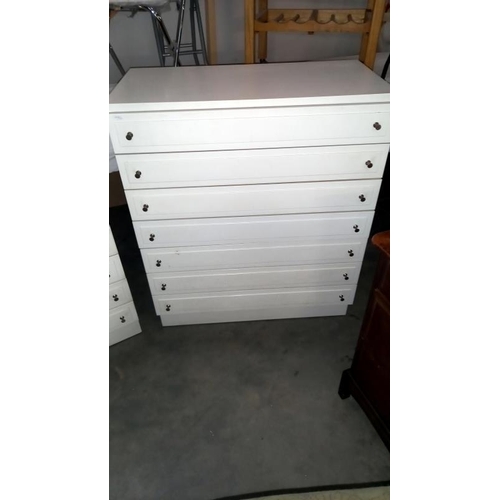 847 - A pair of STAG white bedroom chest of drawers, 82cm x 42cm x 97cm high, COLLECT ONLY