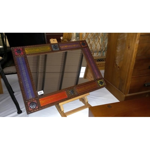 853 - A decorative wall mirror, 74cm x 56cm (stand not included), COLLECT ONLY