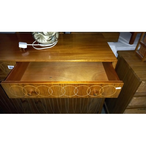 854 - A vintage Gordon Russell teak sideboard, 122cm x 43cm x 91cm, COLLECT ONLY