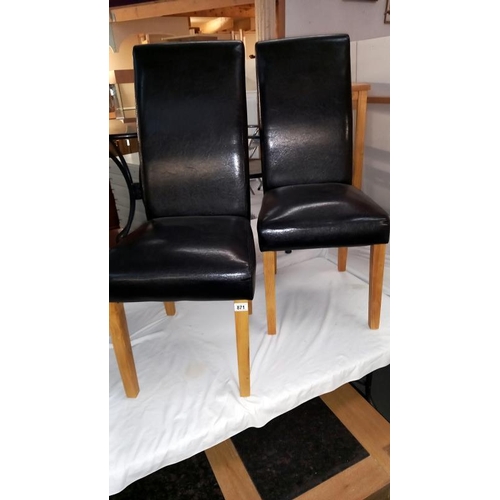 871 - 4 leather dining chairs, COLLECT ONLY