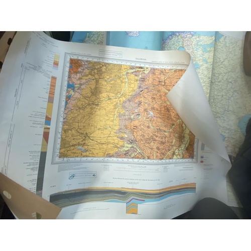 894 - A large wall map of Europe & a map of Ollerton