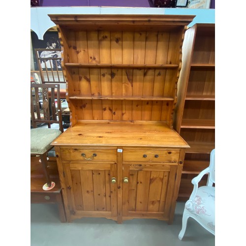 839 - A solid pine dresser base, (1 drawer missing a handle) 112cm x 54cm x 92cm, COLLECT ONLY