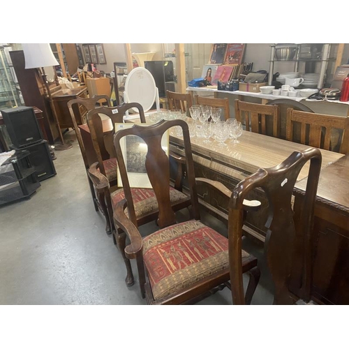 949 - A set of 6 Edwardian dining chairs with Egyptian revival seats COLLECT ONLY.