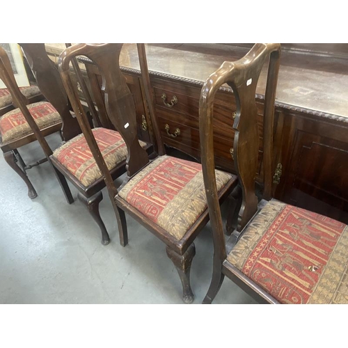 949 - A set of 6 Edwardian dining chairs with Egyptian revival seats COLLECT ONLY.