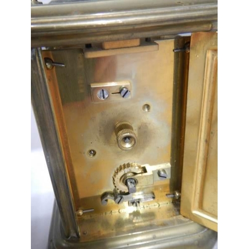 1079 - A brass carriage clock in working order.