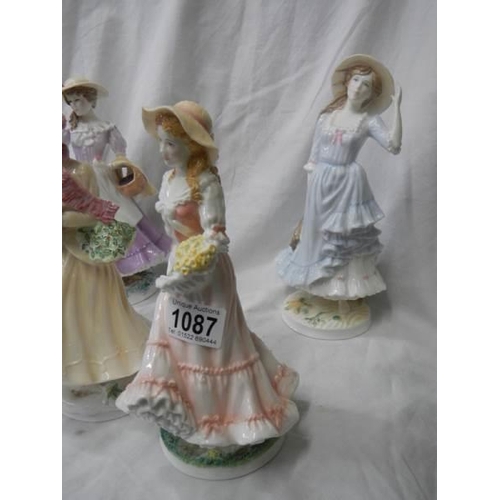 1087 - A set of four limited edition Royal Worcester Four Seasons figurines.