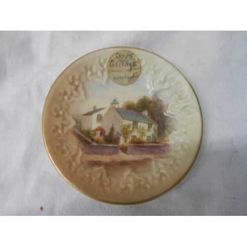 1099 - An early Royal Worcester hand painted plate depicting Dove Cottage Grasmere.