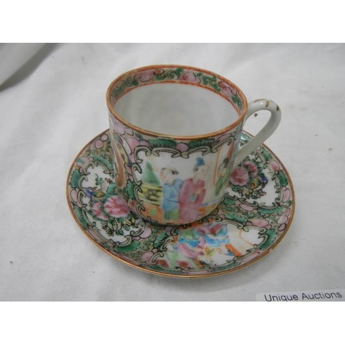 1115 - An early Chinese tea cup and saucer in good condition.