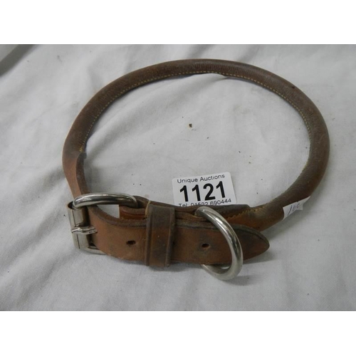 1121 - An old leather dog collar.