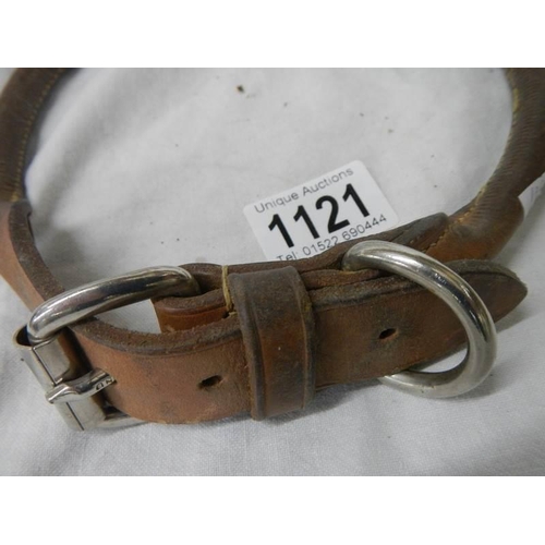 1121 - An old leather dog collar.