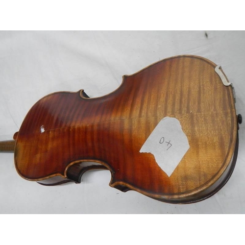 1143 - An old violin marked Antonio Stradivarius, Faciebol Anno 17.