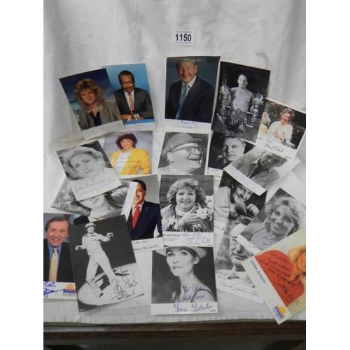 1150 - 30 various genuine autographed photographs including Henry Cooper, Cilla Black, Tommy Steel etc.,