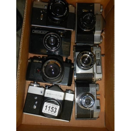 1153 - Seven SLR type 60/70's camera's.