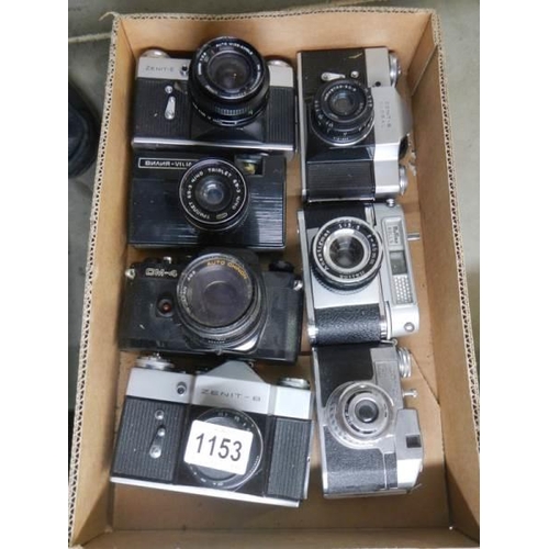 1153 - Seven SLR type 60/70's camera's.