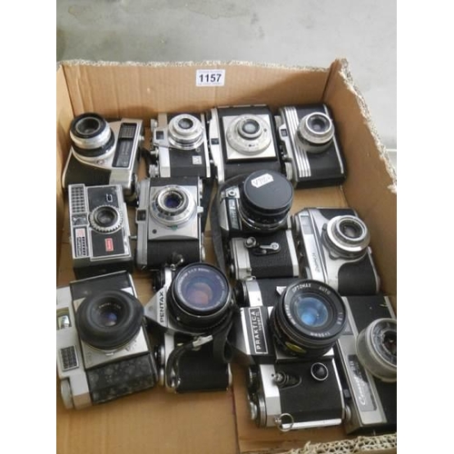 1157 - Twelve SLR and Auto vintage camera's.