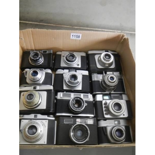 1158 - Twelve SLR type 1960's camera's including Ilford Sportsmaster.