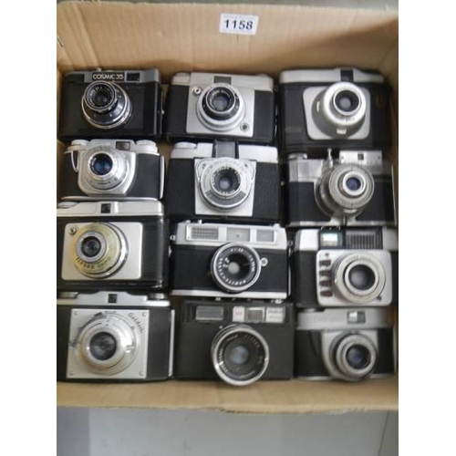 1158 - Twelve SLR type 1960's camera's including Ilford Sportsmaster.