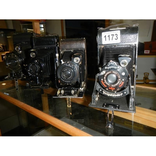 1173 - Six vintage folding camera's.