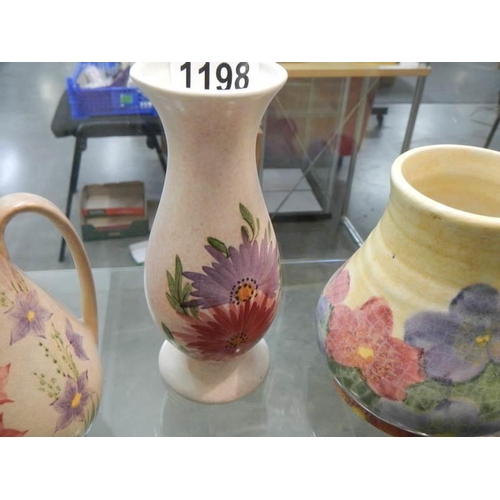 1198 - Five pieces of Radford pottery.