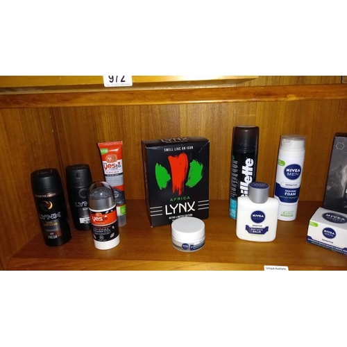 974 - 2 shelves of men & women's toiletries (Mainly unused)