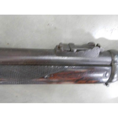 1330 - An antique long gun percussion hammer rifle, 125 cm long, COLLECT ONLY.