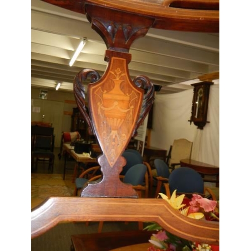 1335 - A good pair of late Victorian mahogany inlaid bedroom chairs.