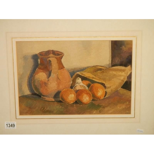 1349 - A framed still life oil painting.