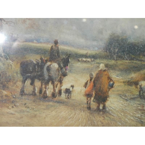 1357 - A framed and glazed watercolour, farm track signed W Manhere.