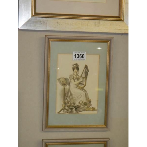 1360 - Three framed and glazed fashion studies.