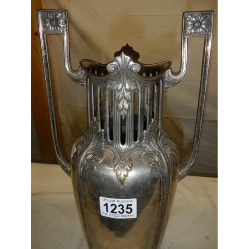 1235 - A WMF plated vase, 45 cm tall.