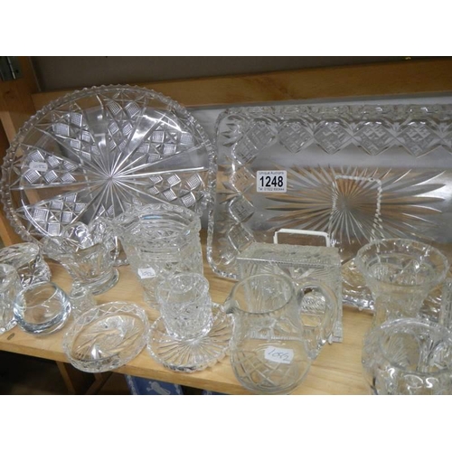 1248 - A mixed lot of cut glass.