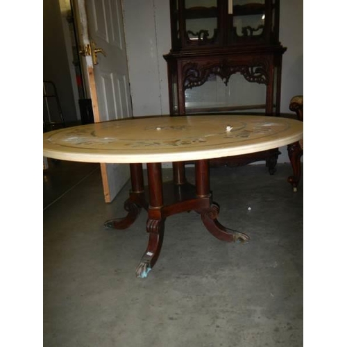 1521 - An Italian Scaliioli marble top coffee table, 100 cm diameter, COLLECT ONLY.