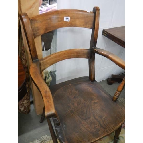 1570 - An early 20th century kitchen arm chair. COLLECT ONLY.